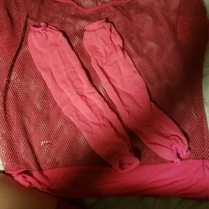 80s theme fishnet shirt